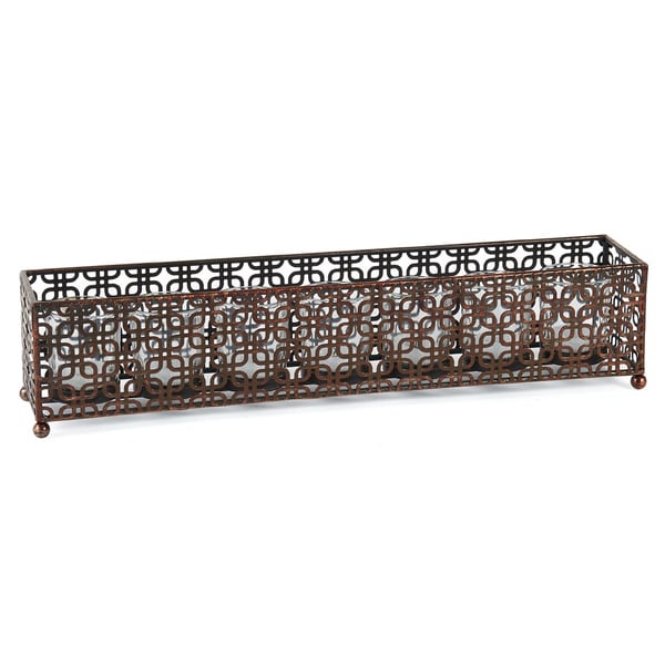 Elements 7-light Brown Linear Metal Candle Holder