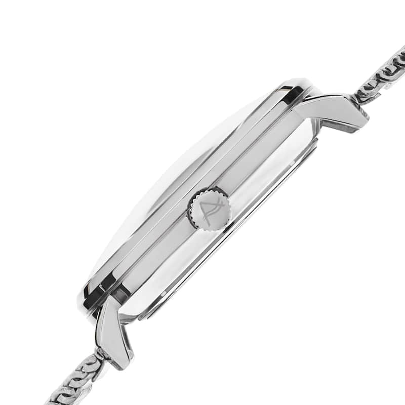 August Steiner Men's Swiss Quartz Stainless Steel Mesh Silver-Tone Bracelet Watch