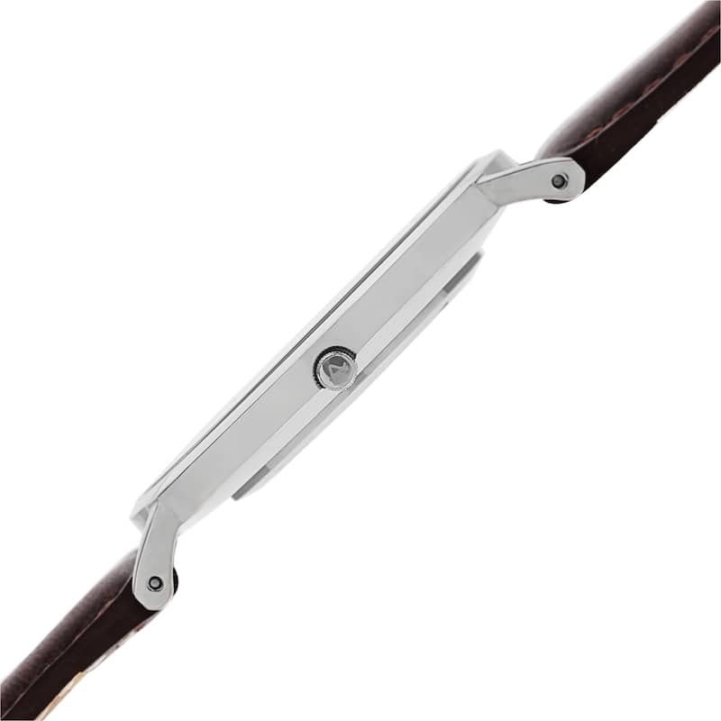 August Steiner Men's Conrad Ultra-Slim Quartz Leather Brown Strap Watch