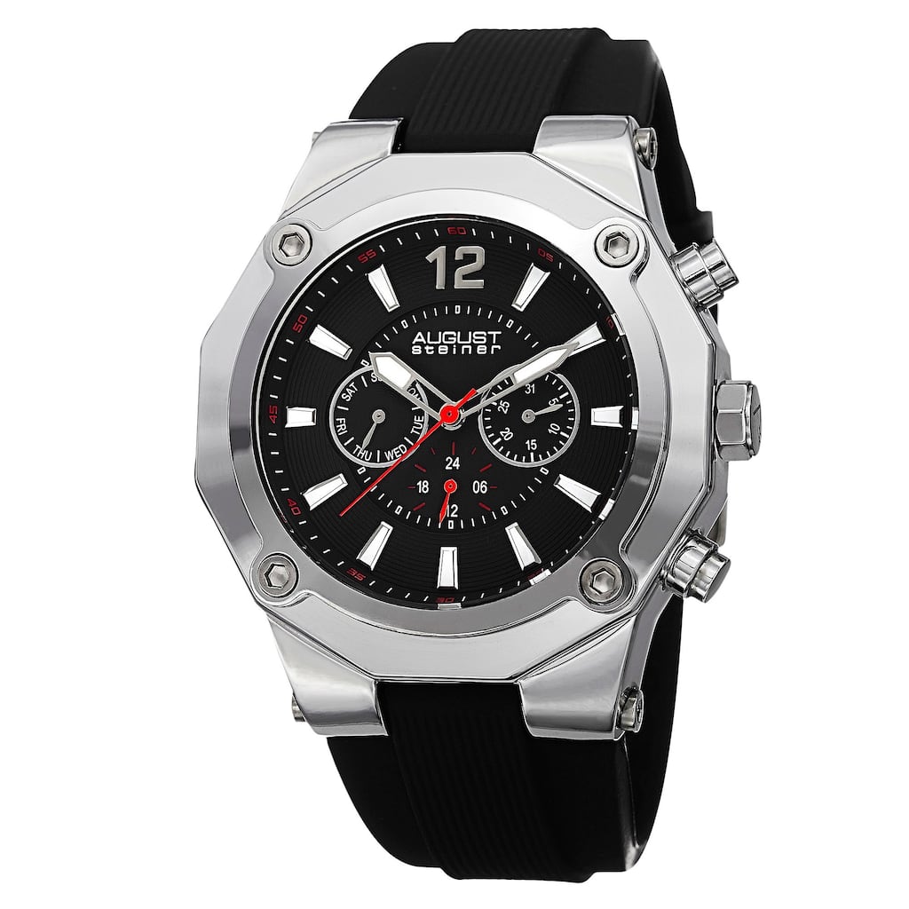 August Steiner Men's Swiss Quartz Multifunction Strap Watch