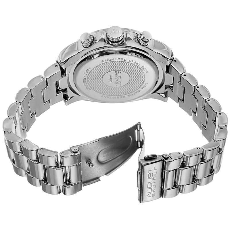 August Steiner Men's Swiss Quartz Multifunction Tachymeter Bracelet Watch