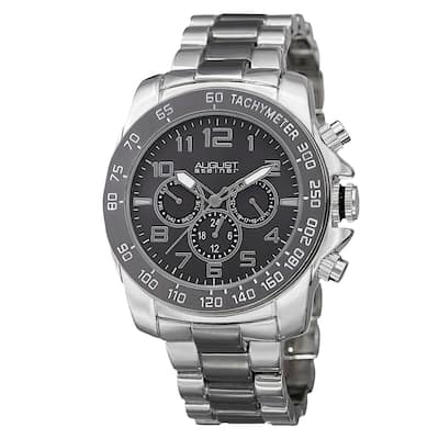 August Steiner Men's Swiss Quartz Multifunction Tachymeter Two-Tone Bracelet Watch