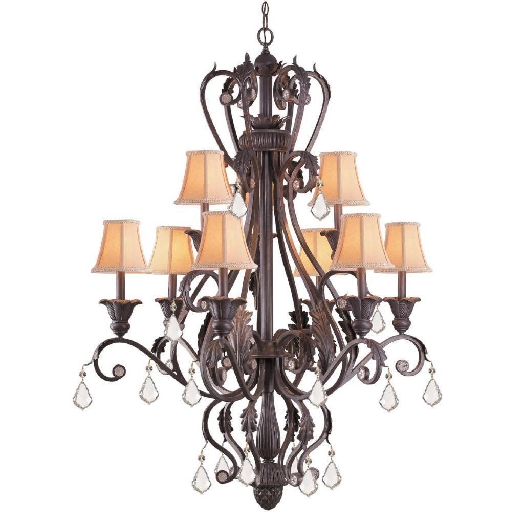 Winslow Dark Rust Traditional 9 light Chandelier