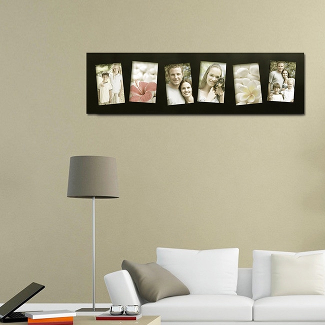 Adeco Black Wood 6 opening Collage Photo Frame Black Size Other