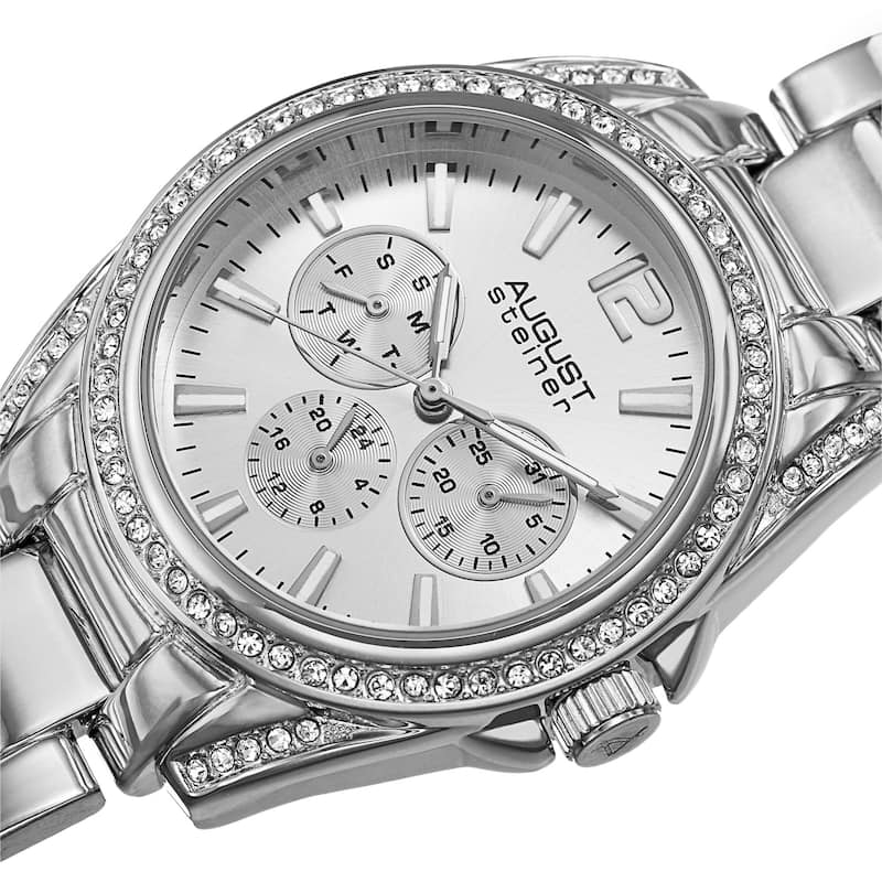 August Steiner Women's Crystal Quartz Multifunction Bracelet Watch