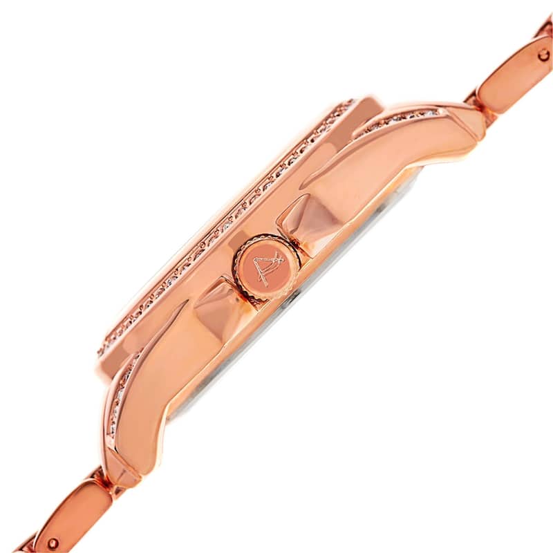 August Steiner Women's Crystal Quartz Multifunction Rose-Tone Bracelet Watch