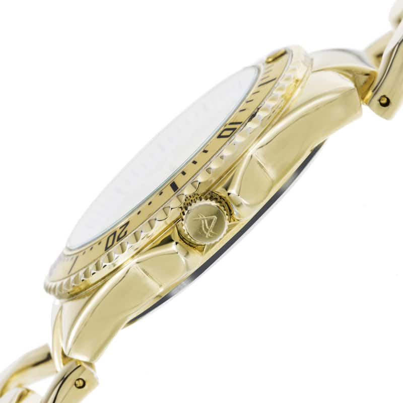 August Steiner Women's Swiss Quartz Chain Link Gold-Tone Bracelet Watch