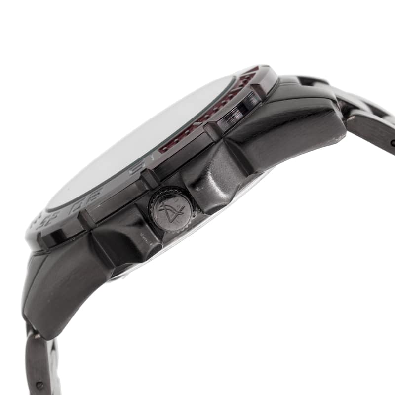 August Steiner Men's Quartz Multifunction Black Bracelet Watch