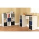 Simple Living 'Jolie' White Bookcase with Five Fabric Bins - 29.5"h x 35.5"w x 10.75"d - Thumbnail 3