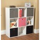 Simple Living 'Jolie' White Bookcase with Five Fabric Bins - 29.5"h x 35.5"w x 10.75"d - Thumbnail 0