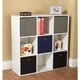 Simple Living 'Jolie' White Bookcase with Five Fabric Bins - 29.5"h x 35.5"w x 10.75"d - Thumbnail 1