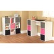 Simple Living 'Jolie' White Bookcase with Five Fabric Bins - 29.5"h x 35.5"w x 10.75"d - Thumbnail 2