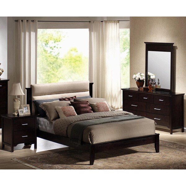 Shop 'Andrea' 5-piece Dark Mahogany Platform Bed and Bedroom Set ...