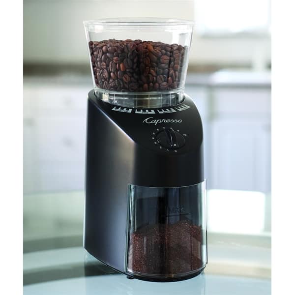 Capresso Jura Infinity Black Conical Burr Coffee Grinder Bed