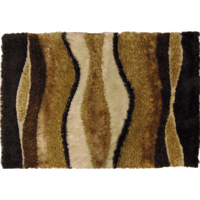 Celebration Shag Area Rug Chocolate Multi (6 X 9)