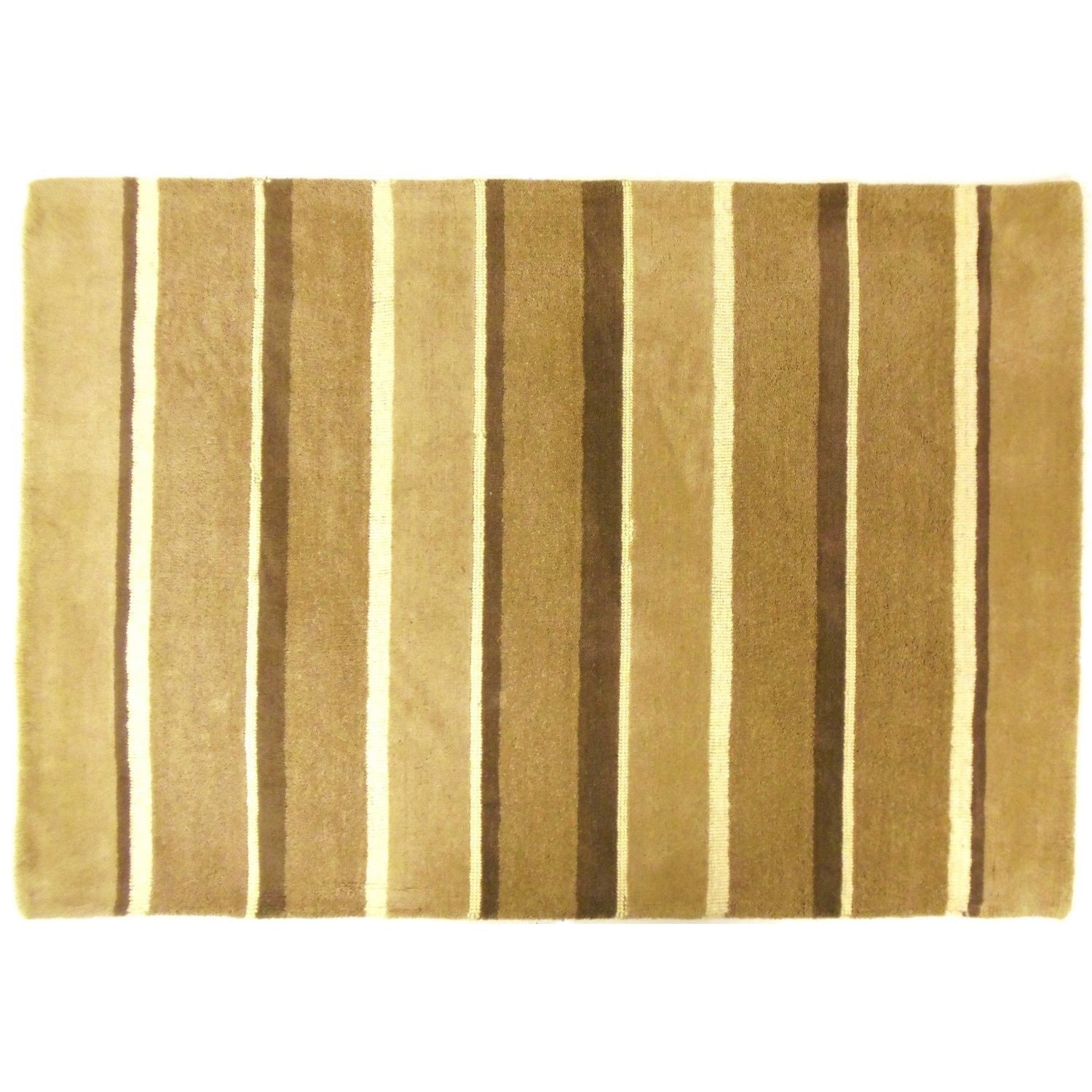 Celebration Woolen Striped Tan Multi Area Rug (8 X 10)