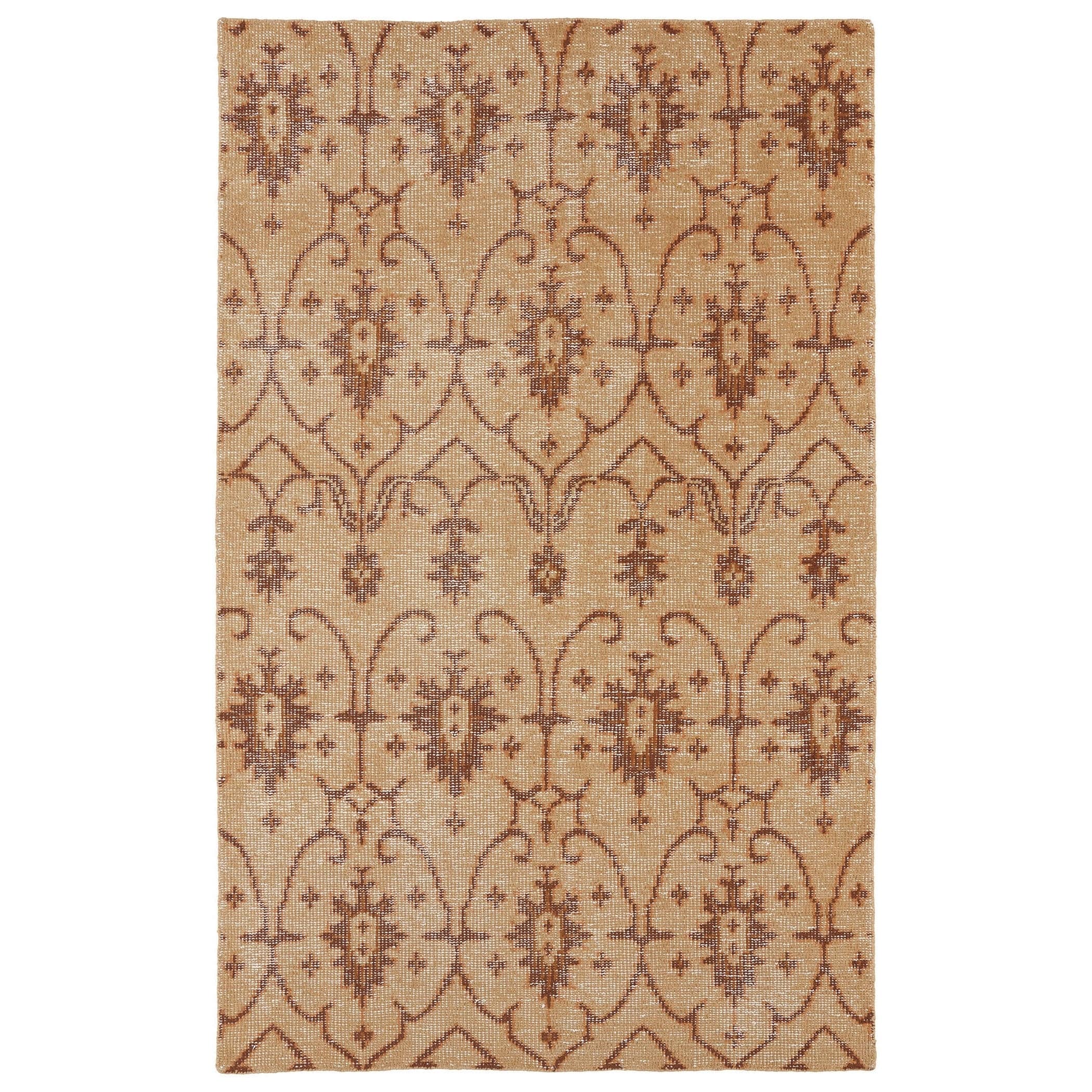 Hand knotted Vintage Replica Paprika Wool Rug (20 X 30)