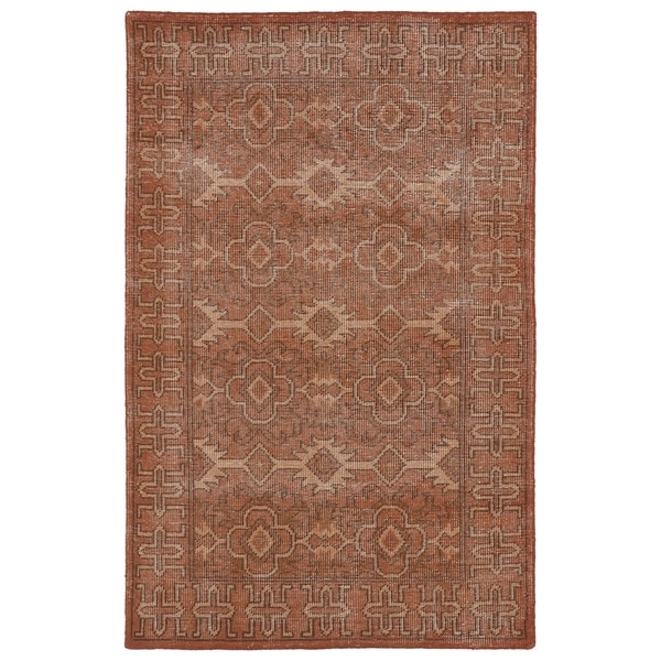Hand-Knotted Vintage Replica Pumpkin Wool Rug (4'0 x 6'0) - 4' x 6'