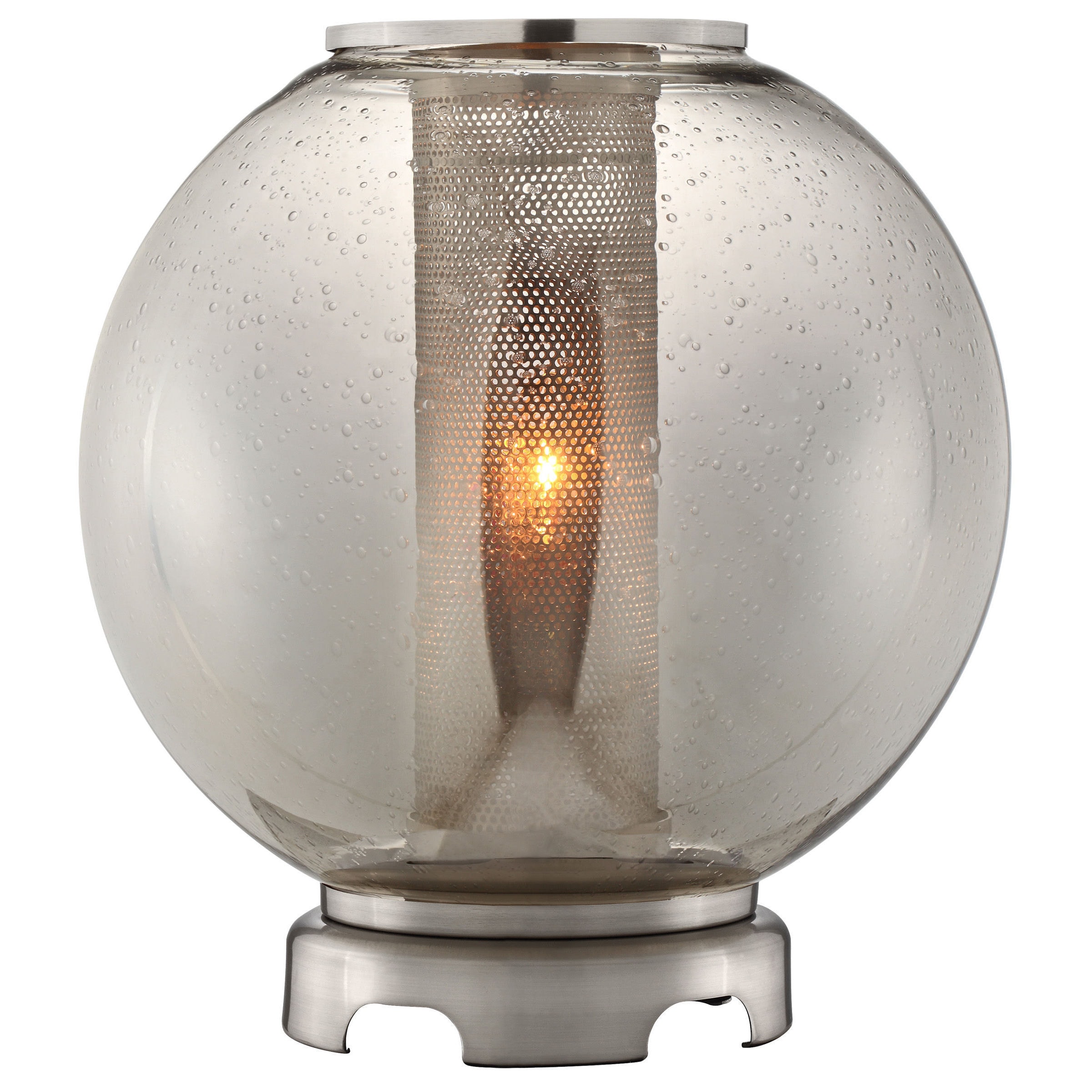 Ledston Glass And Brushed Metal Orb Table Lamp