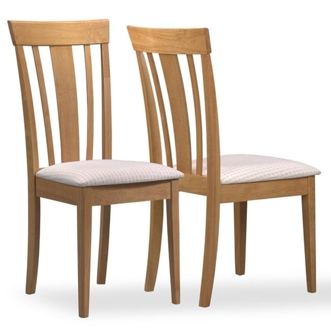 Beige Upholstered Maple Chairs (set Of 2)