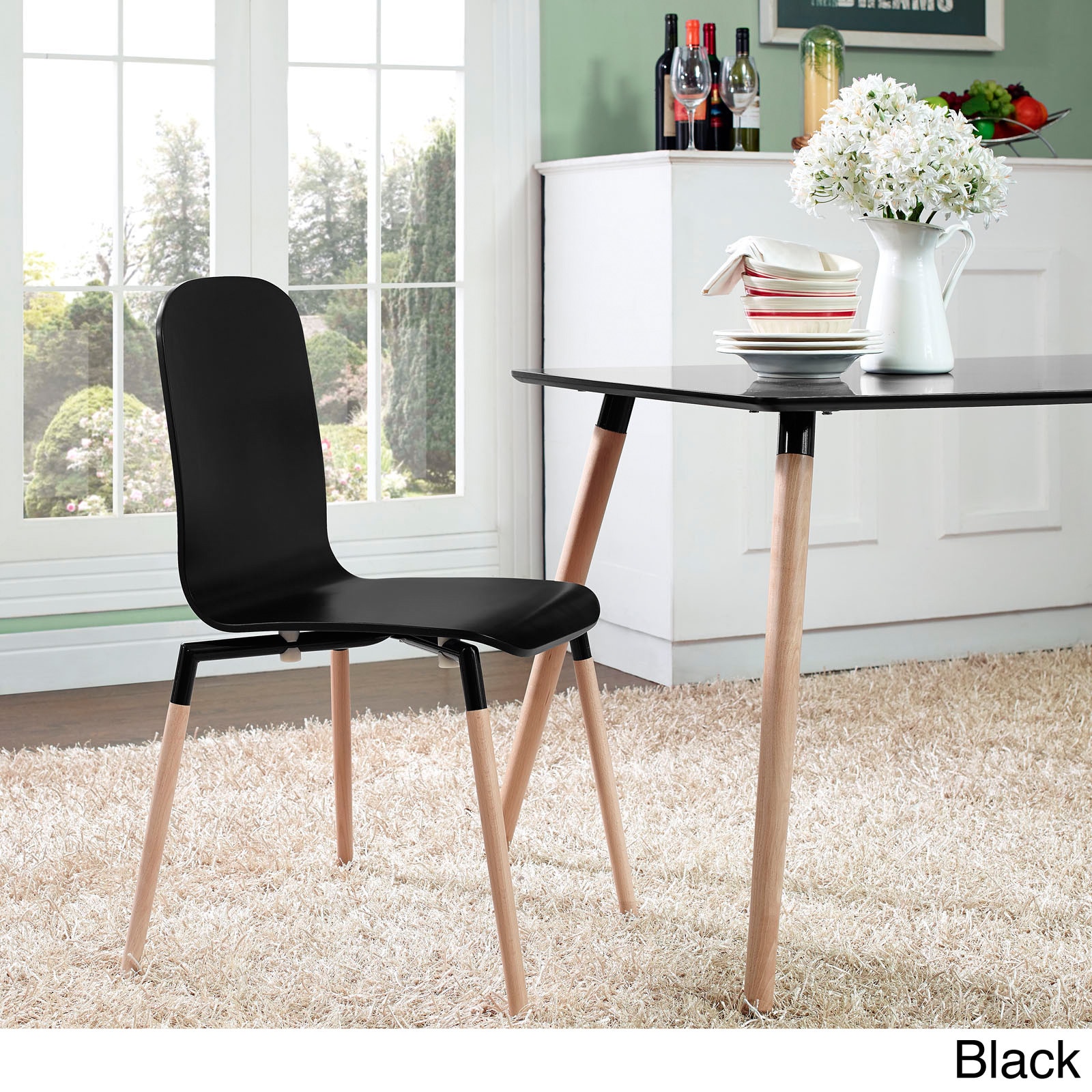 Stackable Steel top And Wood Dining Chair