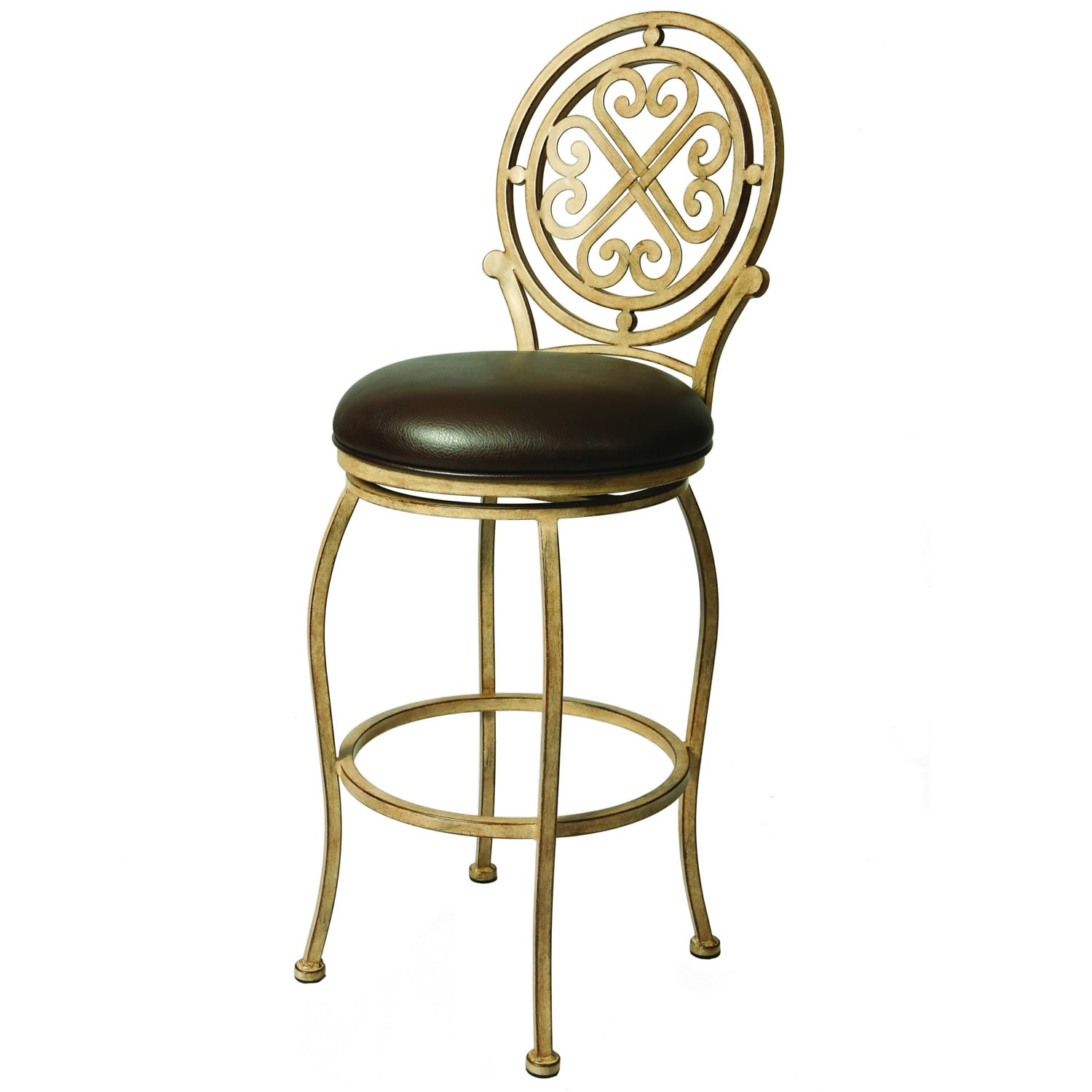 Island Falls Metal Frame Medallion back Swivel Bar Stool