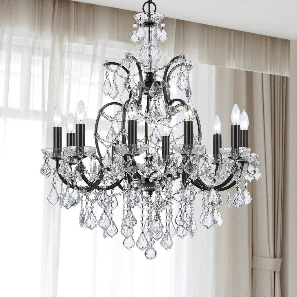 10-light Vibrant Bronze/Crystal Chandelier - Chandeliers For Bedrooms by Overstock.com