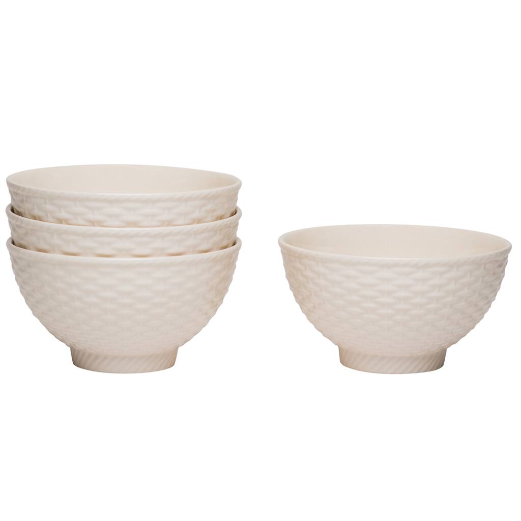 Red Vanilla Nantucket White Fruit Bowls 5.5" 20oz (Set of 4)
