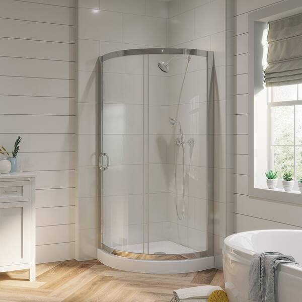 slide 1 of 5, OVE Decors Breeze 32-inch Shower Enclosure with Shower Base