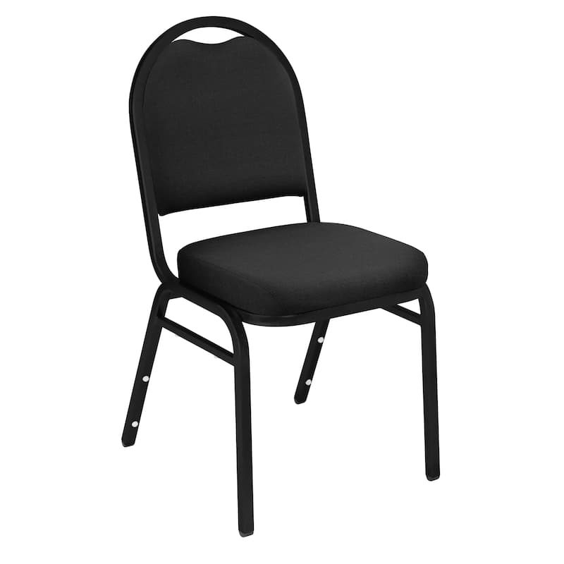 Black Upholstered Stacking 24-chair and Dolly Set