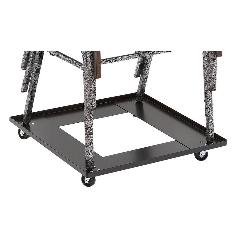 Black Upholstered Stacking 24-chair and Dolly Set