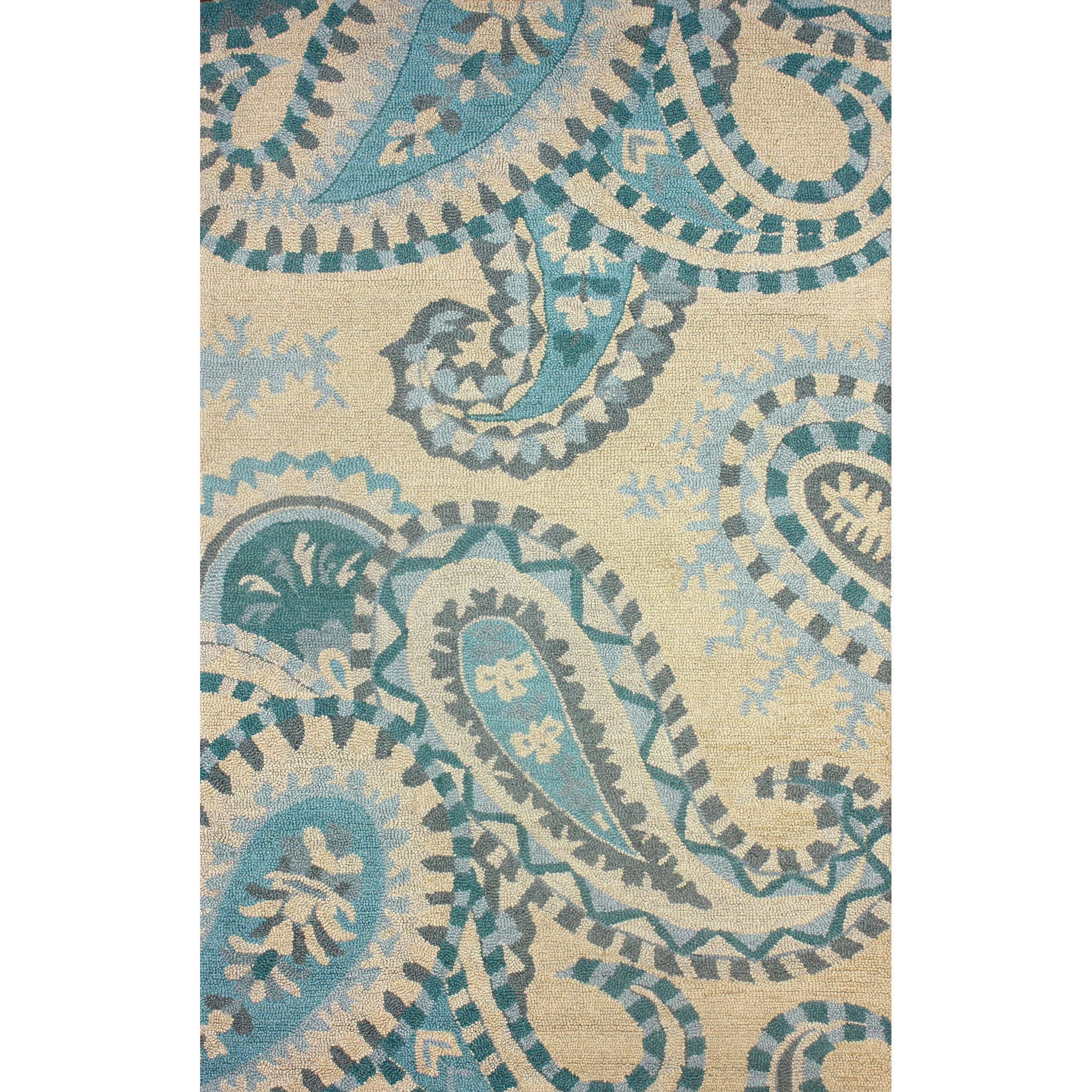 Nuloom Hand hooked Paisley Wool Beige Rug (5 X 8)