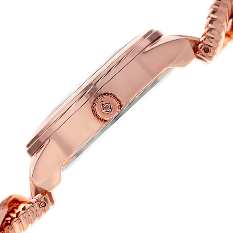 Akribos XXIV Women's Multifunction Design Twist Chain Link Rose-Tone Watch