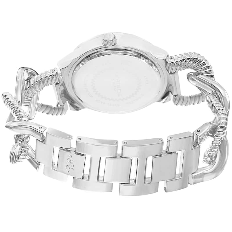 Akribos XXIV Women's Multifunction Design Twist Chain Link Silver-Tone Watch