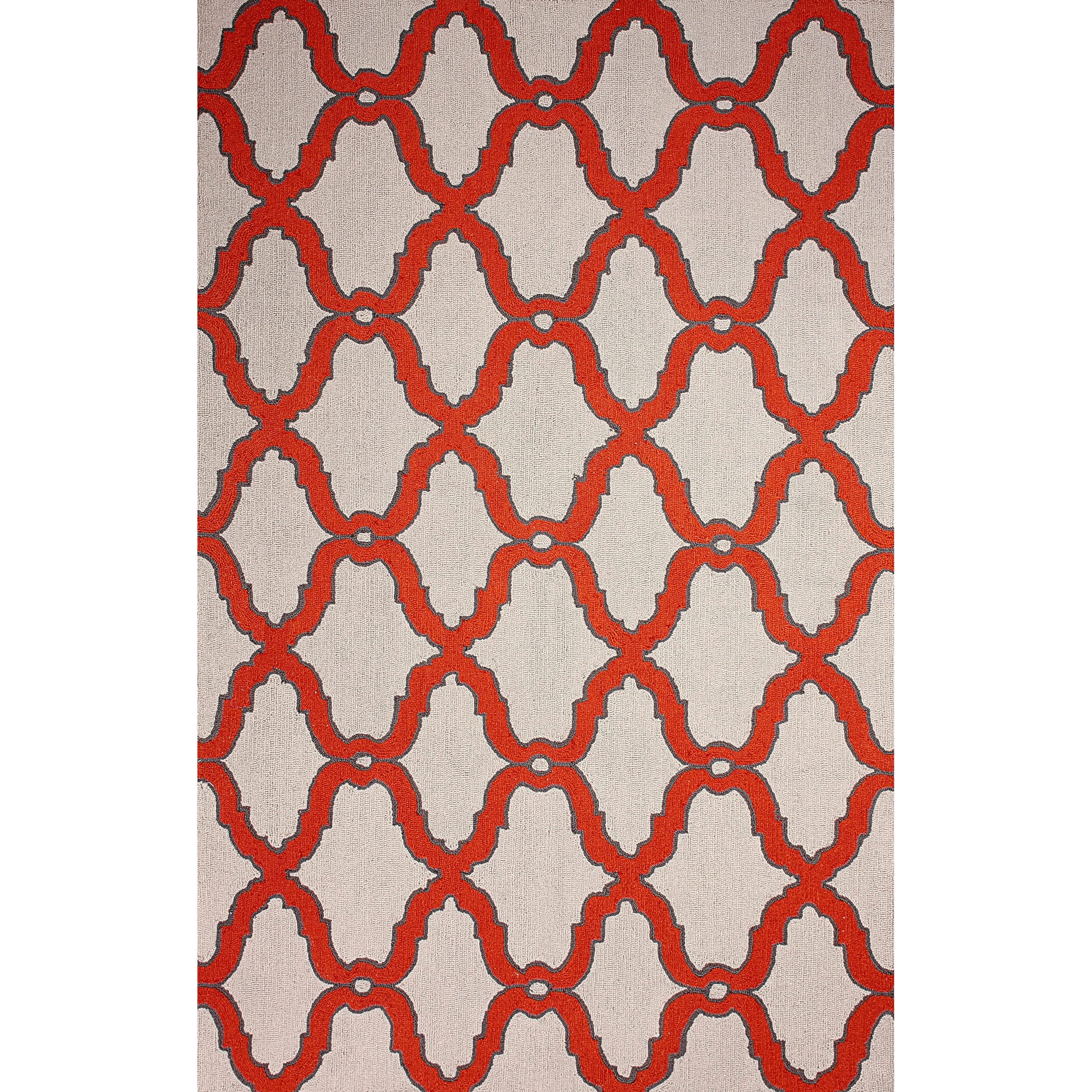 Nuloom Hand hooked Moroccan Trellis Wool Red Rug (5 X 8)