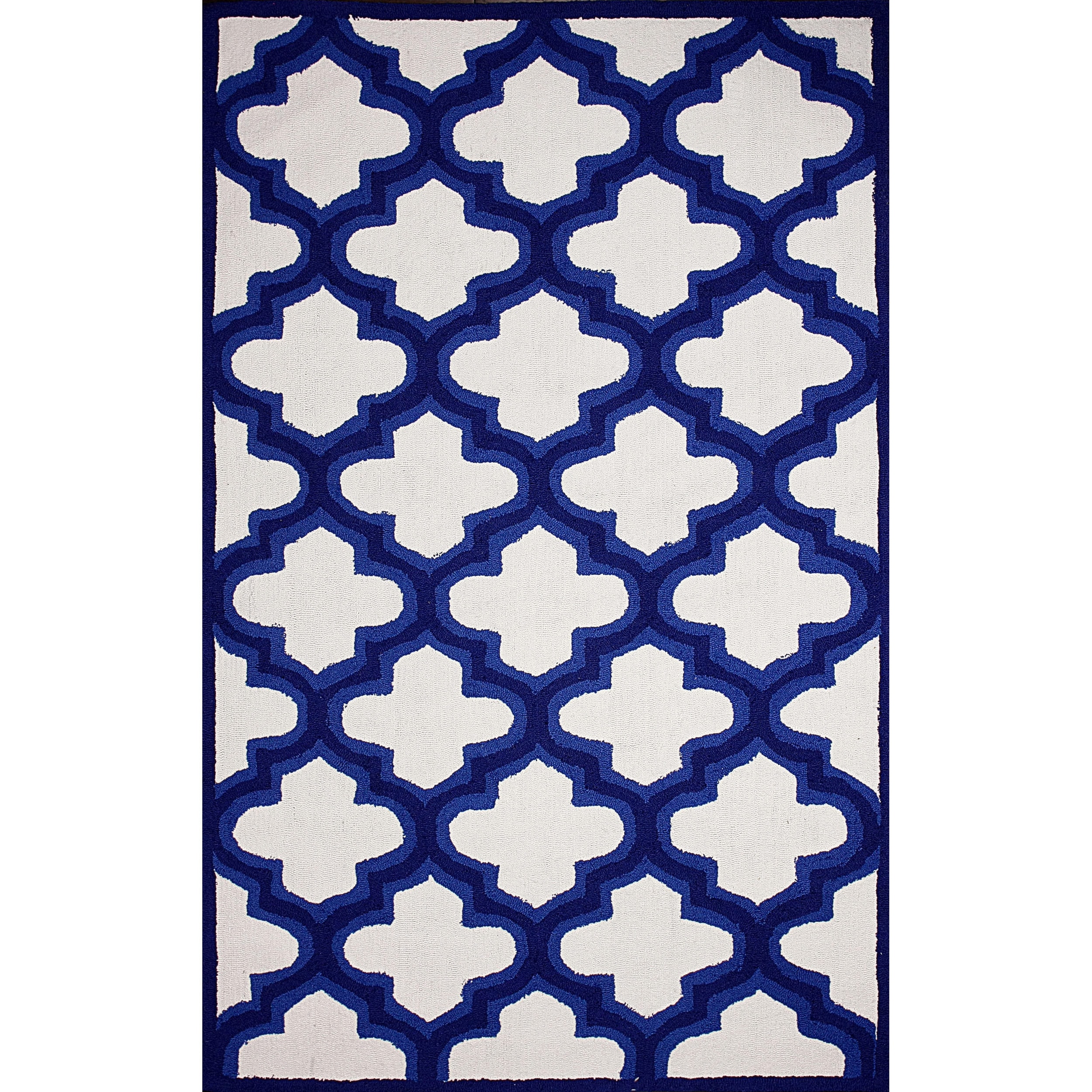 Nuloom Hand hooked Trellis Indoor/ Outdoor Blue Rug (5 X 8)