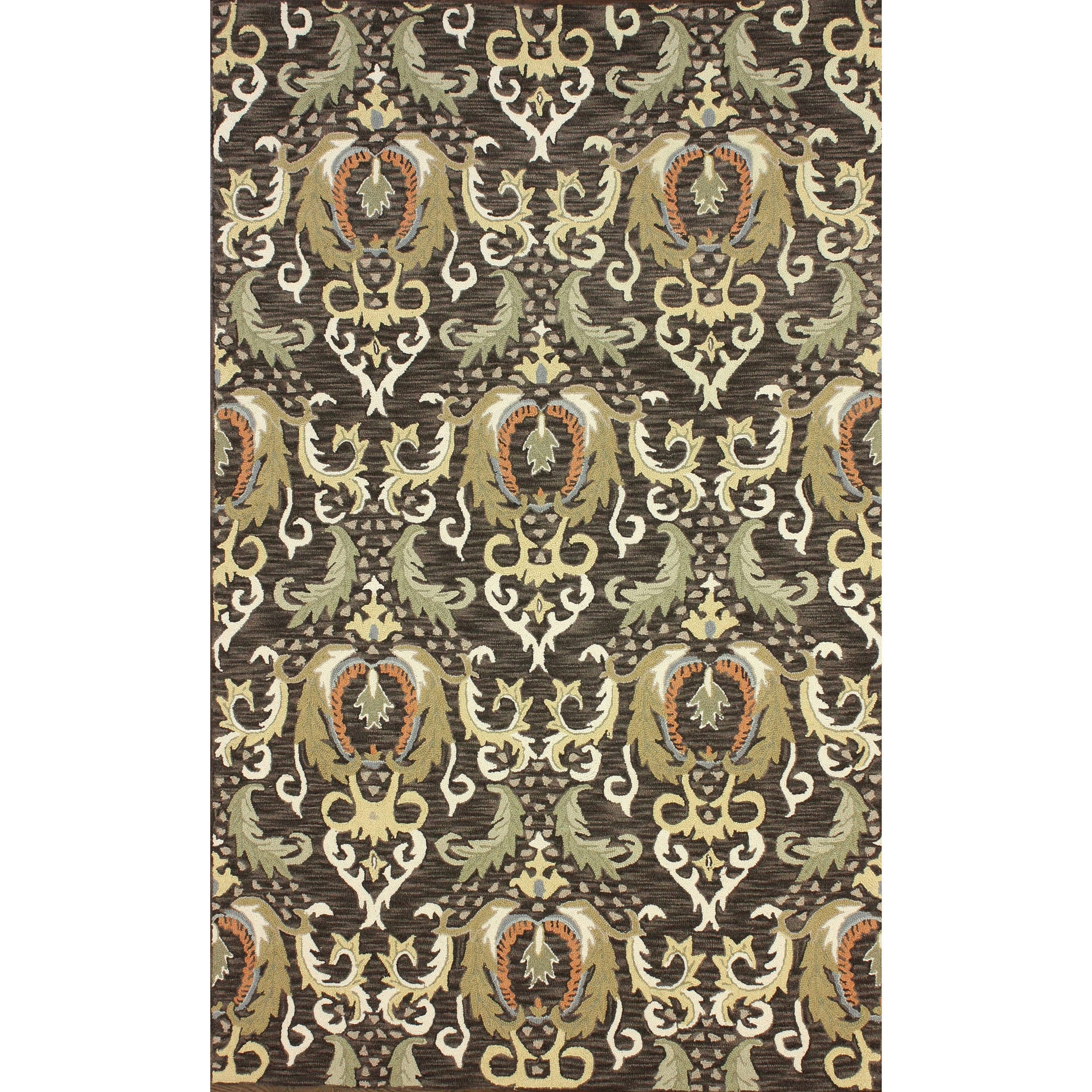 Nuloom Hand hooked Damask Wool Brown Rug (5 X 8)