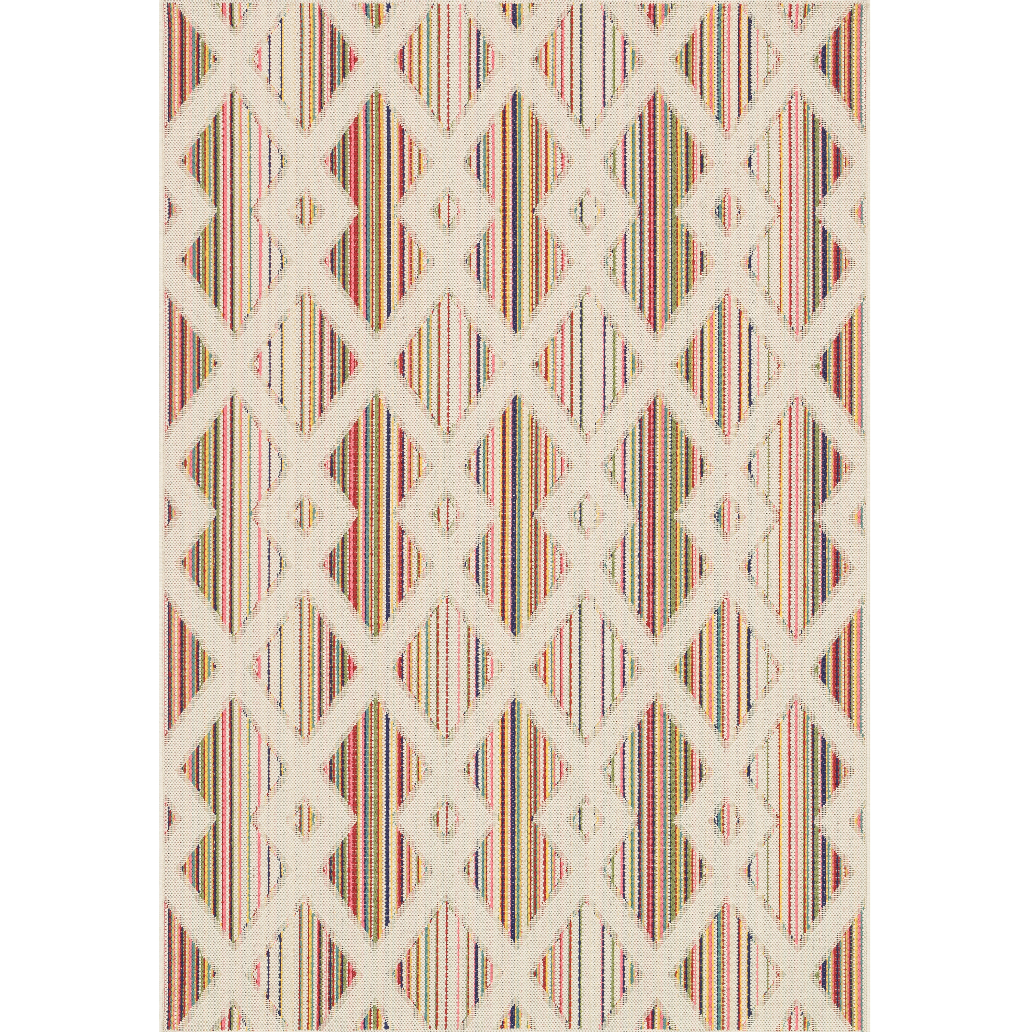 Indoor/ Outdoor Paradise Diamond Beige/ Multi Rug (311 X 510)