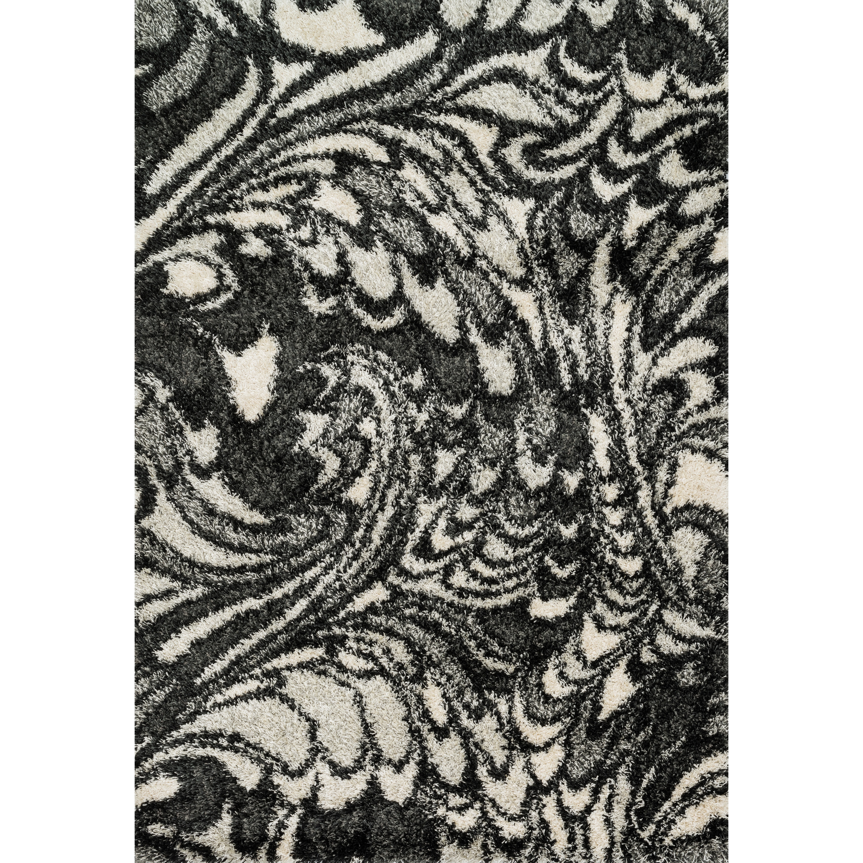 Stella Charcoal/ Ivory Shag Rug (39 X 56)