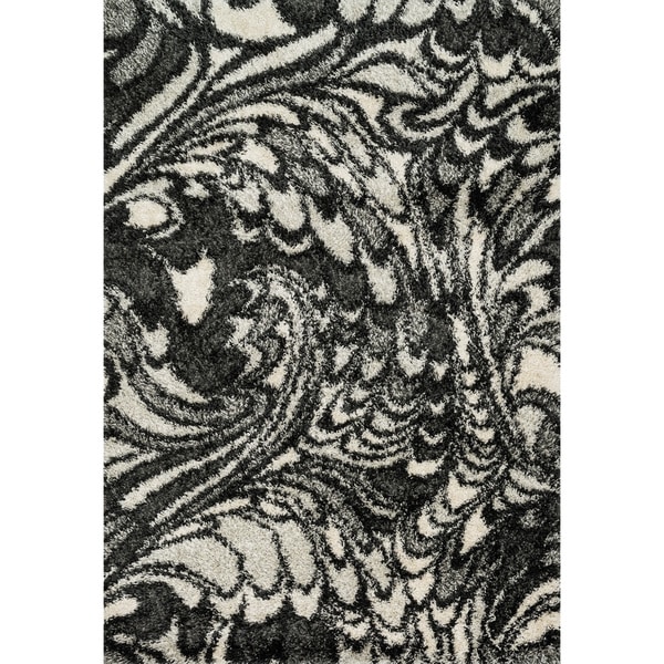 Stella Charcoal/ Ivory Shag Rug - 7'7" x 10'5"