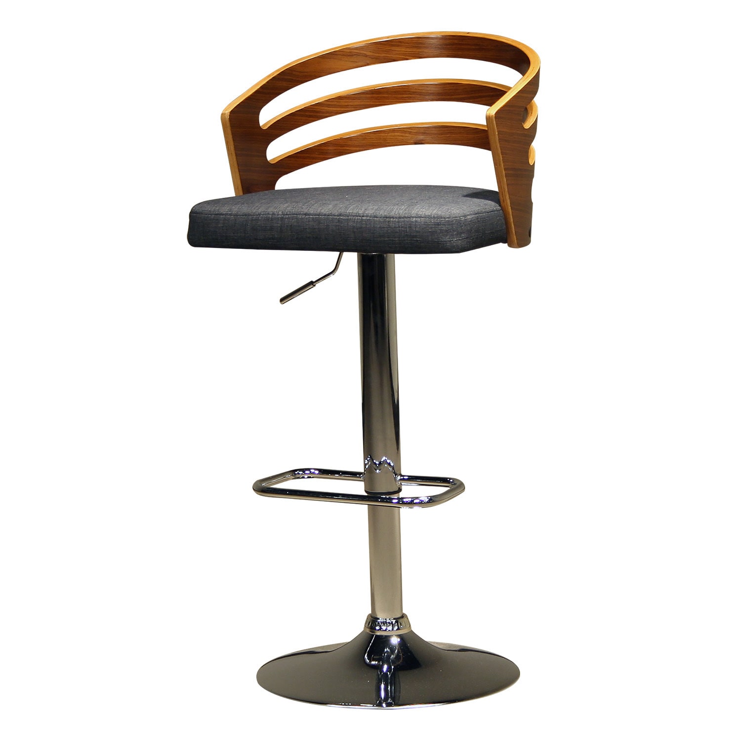 Modern Black Upholstered Adjustable Barstool