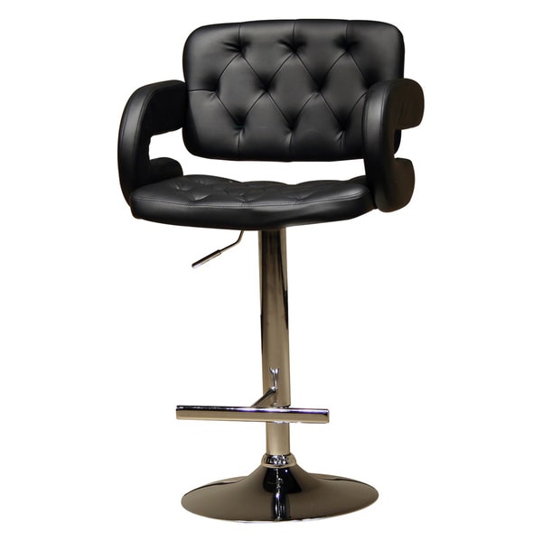 Furniture of America Vardara Button tufted Adjustable Swivel Bar Stool