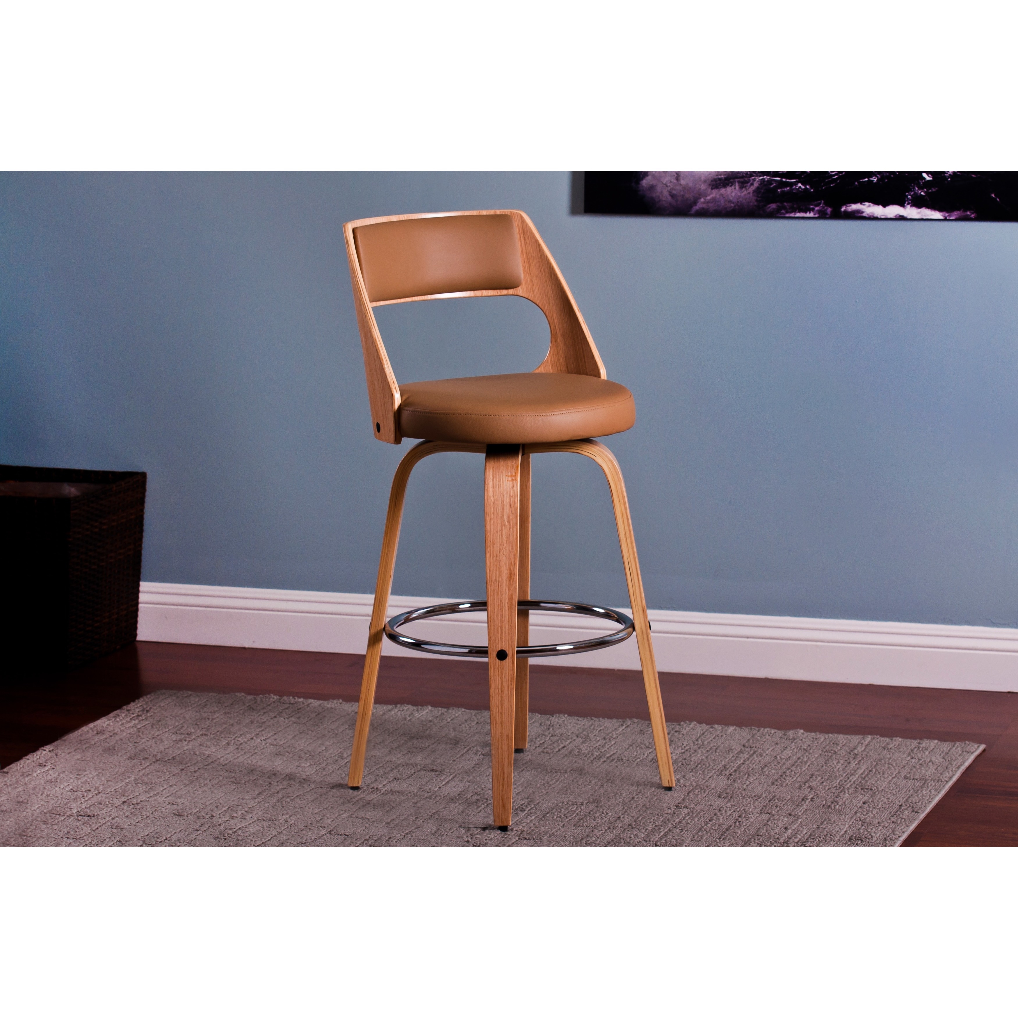 Modern Wood Swivel Barstool (set Of 2)