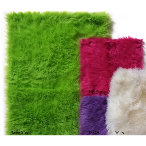 Faux Fur Sheepskin Shag Area Rug 5' x 7' Free Shipping Today