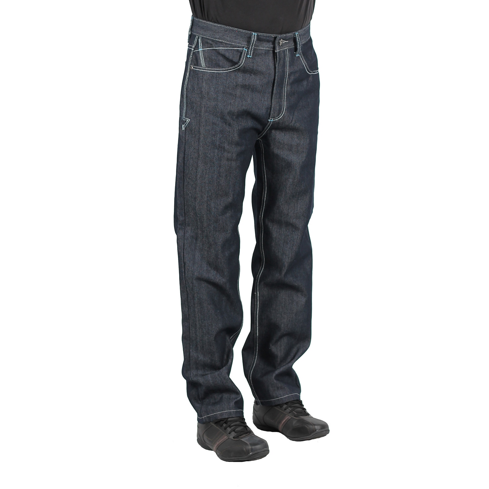 Mo7 Mens Dark Indigo Straight Leg Fashion Jeans