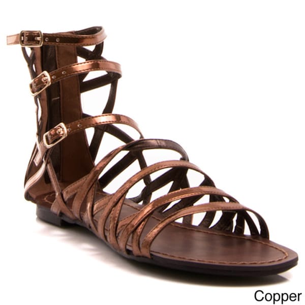 Gomax Berdine 86 Womens Multi Buckles Flat Gladiator Sandals