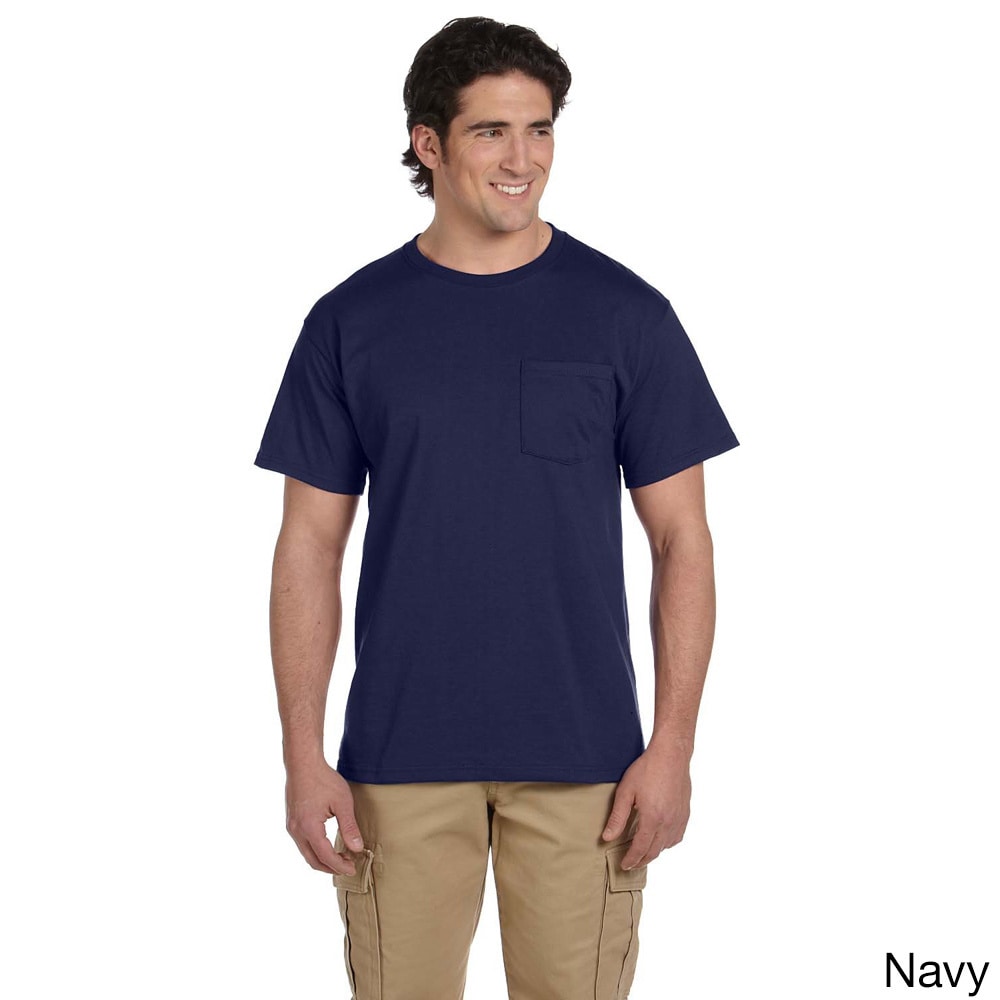 Jerzees Jerzees Mens 50/50 Heavyweight Blend Pocket T shirt Navy Size XXL