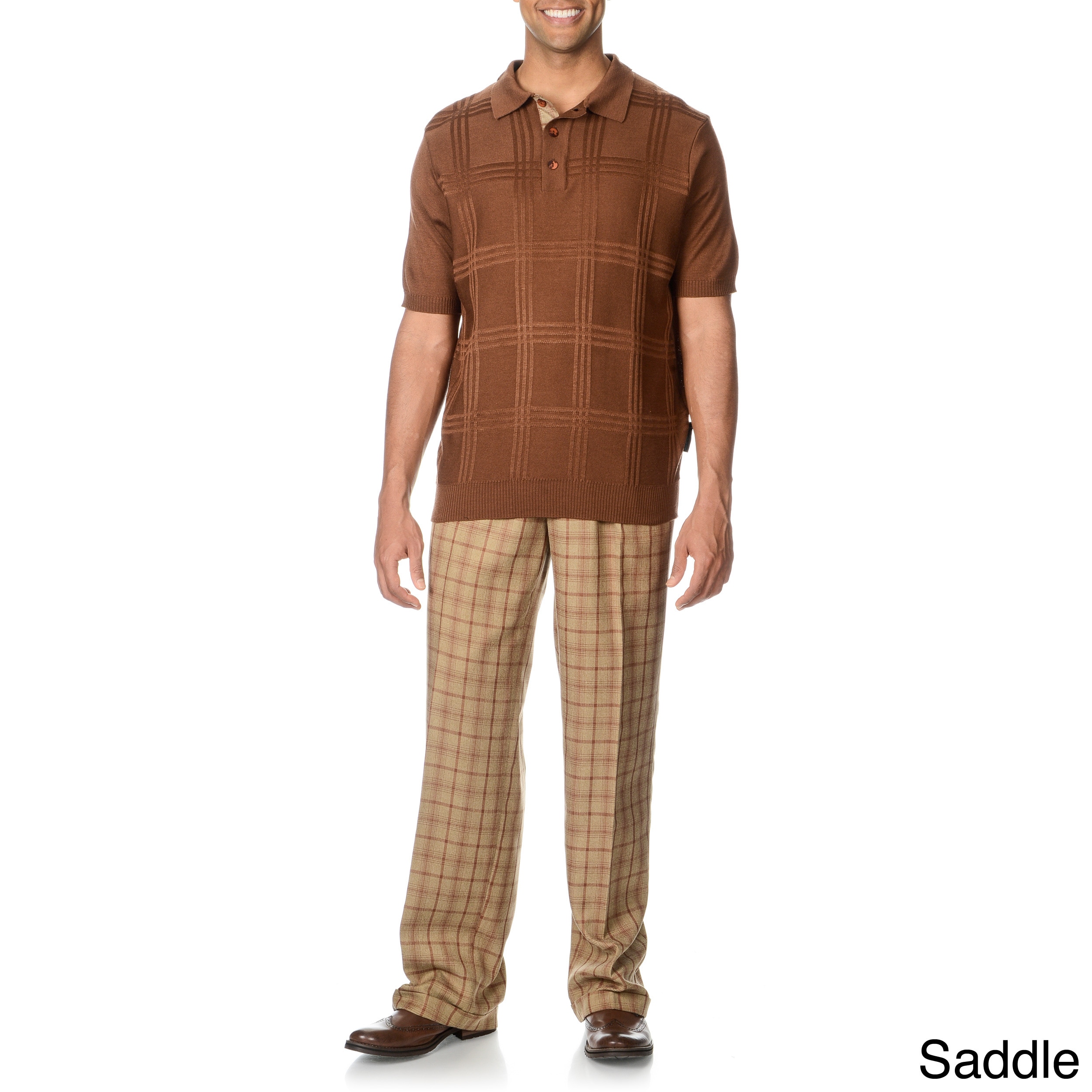 Steve Harvey Mens 2 piece Knit Polo And Pant Set