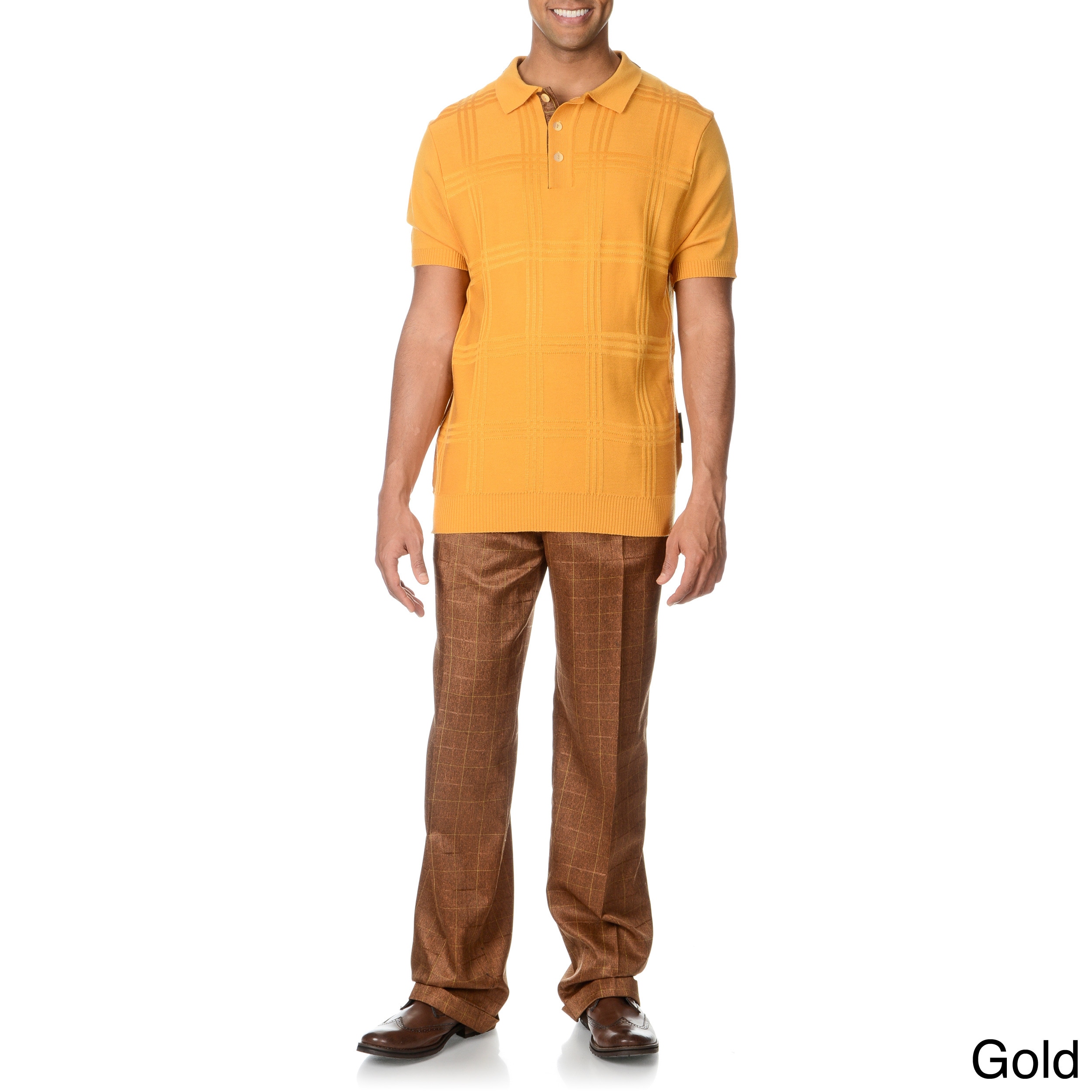 Steve Harvey Mens 2 piece Knit Polo And Pant Set