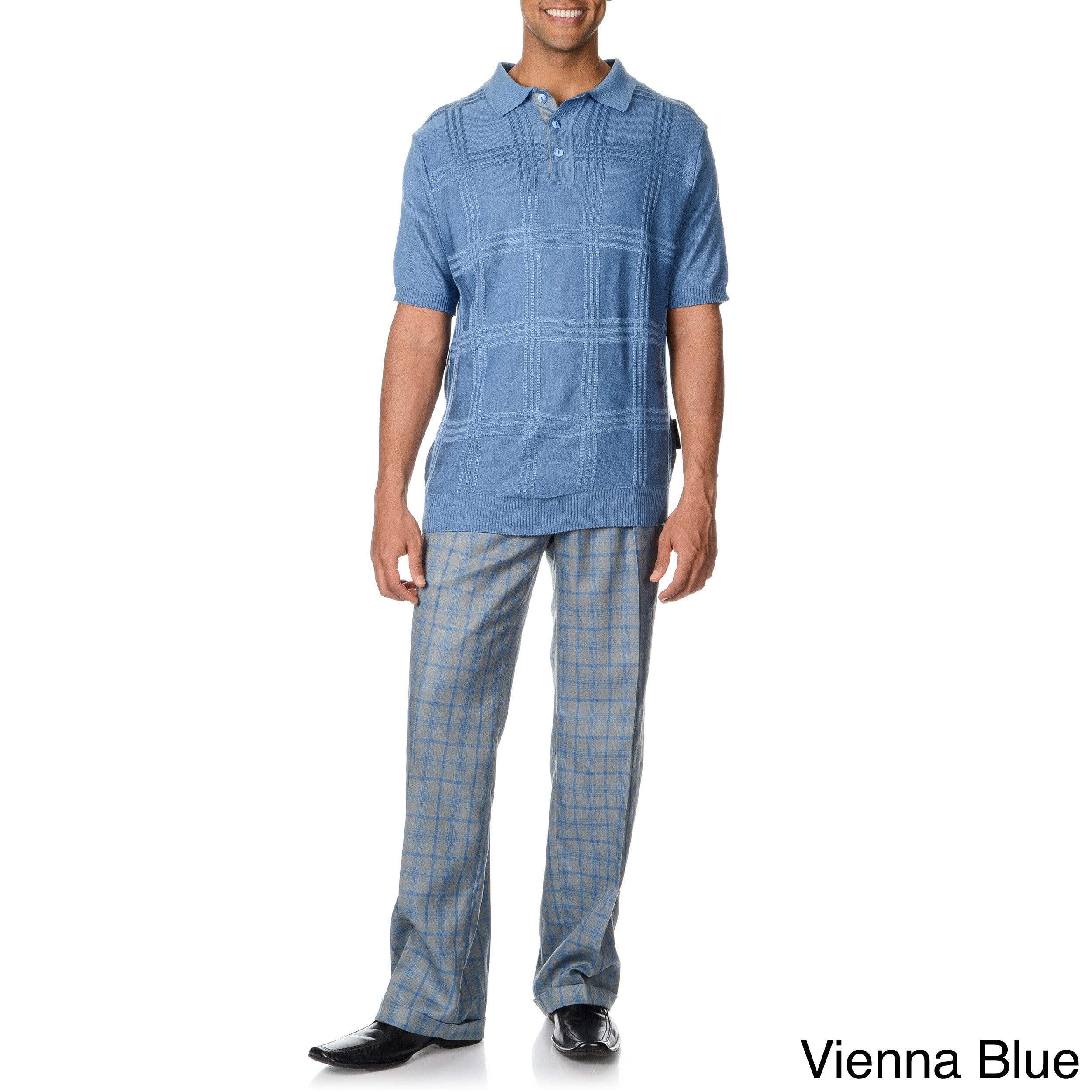 Steve Harvey Mens 2 piece Knit Polo And Pant Set